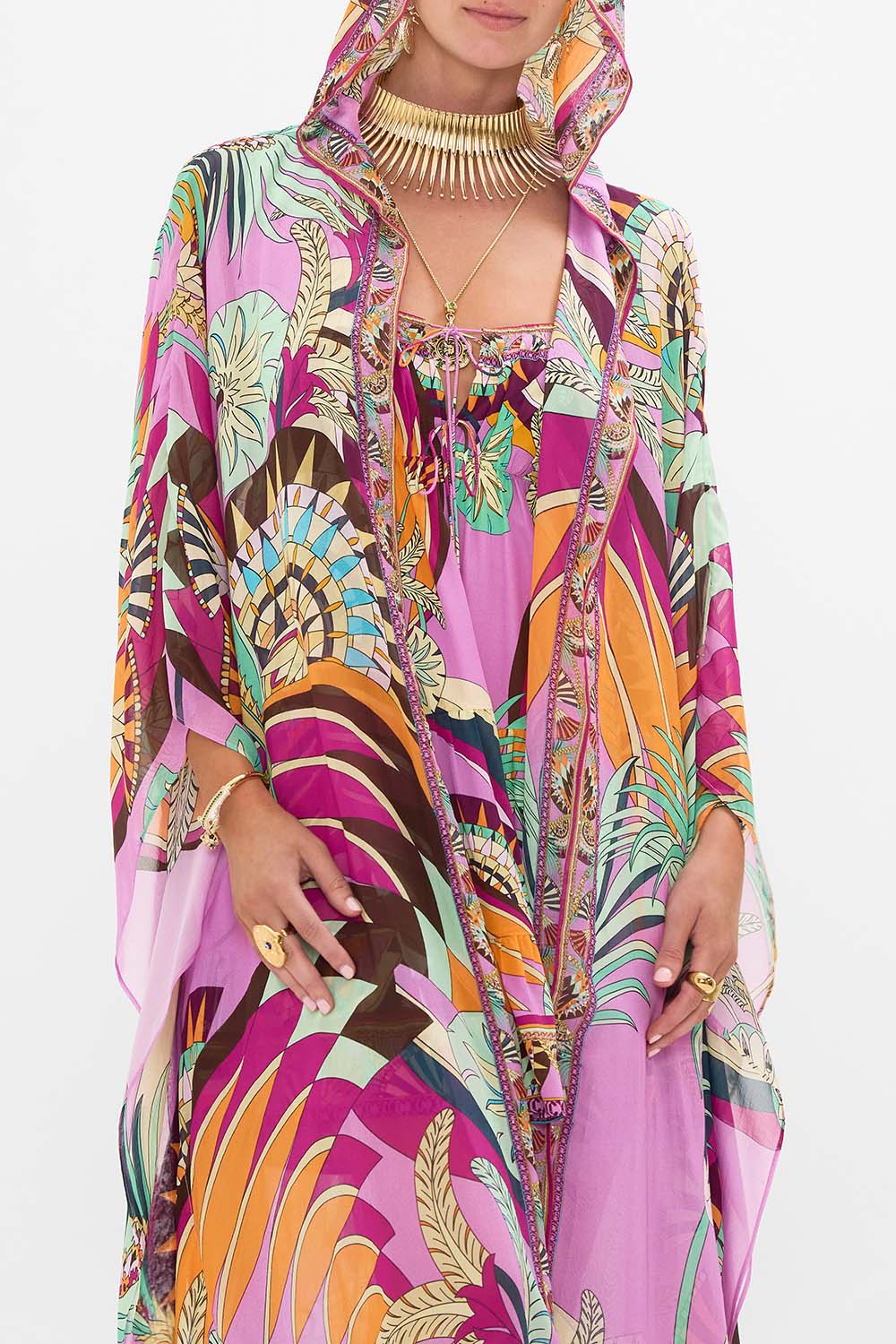 CAMILLA Oversized Robe in Giza Goddess print. 