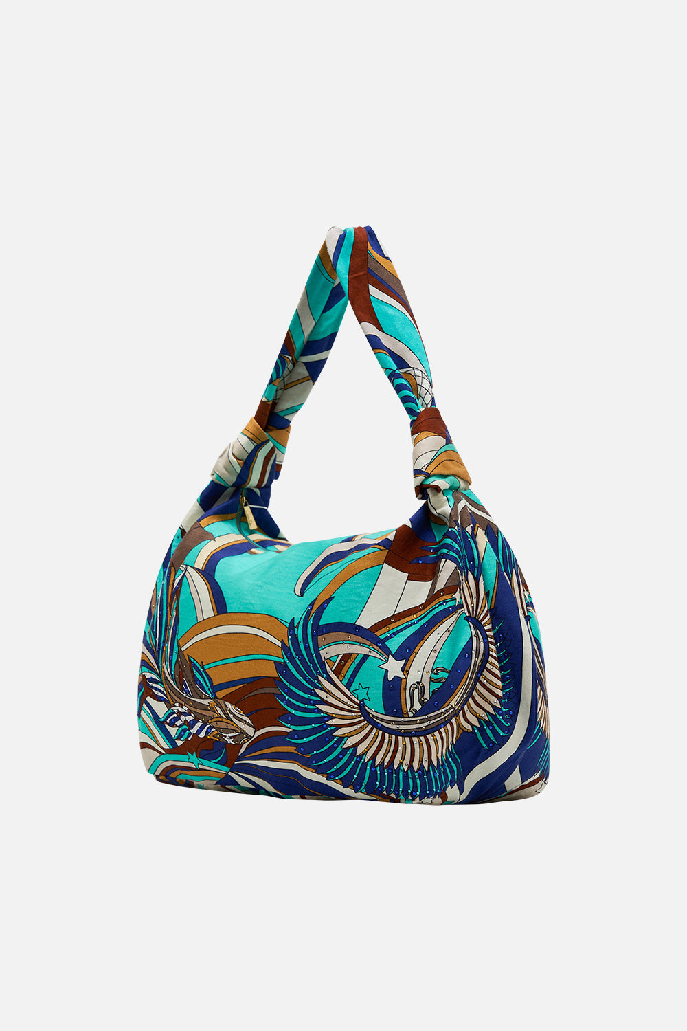 CAMILLA Slouch Shoulder Bag in Oasis Oracle print.