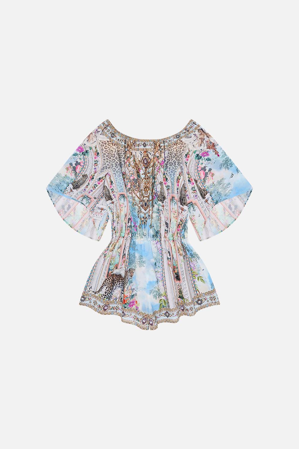 The CAMILLA KIDS 3/4 FLARE SLEEVE PLAYSUIT 4-10 WE ALWAYS HAVE ALEXANDRIA in our WE ALWAYS HAVE ALEXANDRIA print.