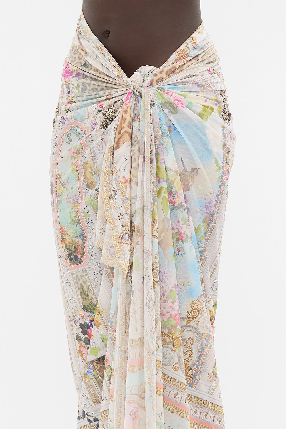CAMILLA Floral Long Sarong in We Always Have Alexandria Print. 