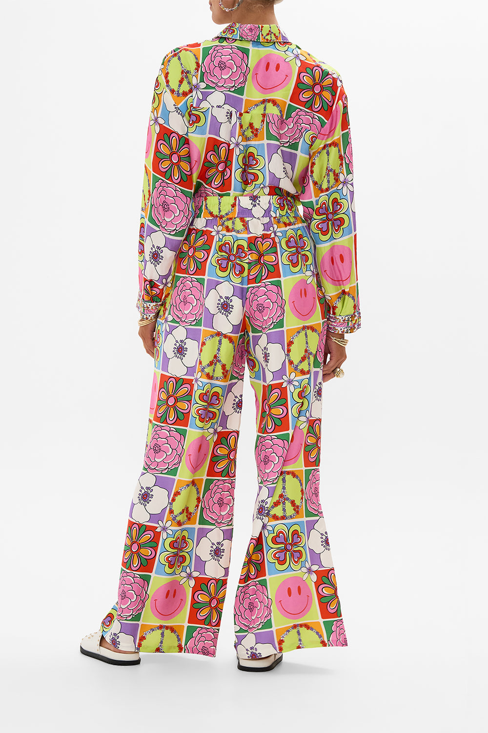 The CAMILLA STRAIGHT LEG PANT COSMIC PRAIRIE in our  print.