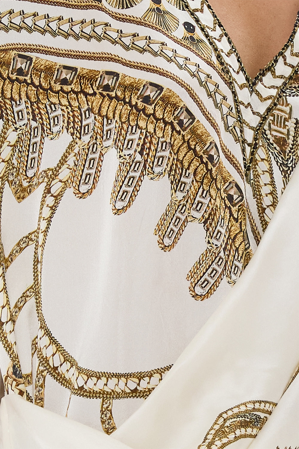 V NECK GATHERED SHOULDER DRAPED KAFTAN GODDESS ENERGY