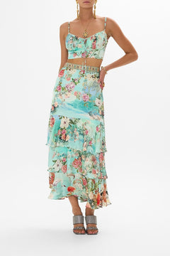 CAMILLA Gathered bralette in The jewellery museum print.