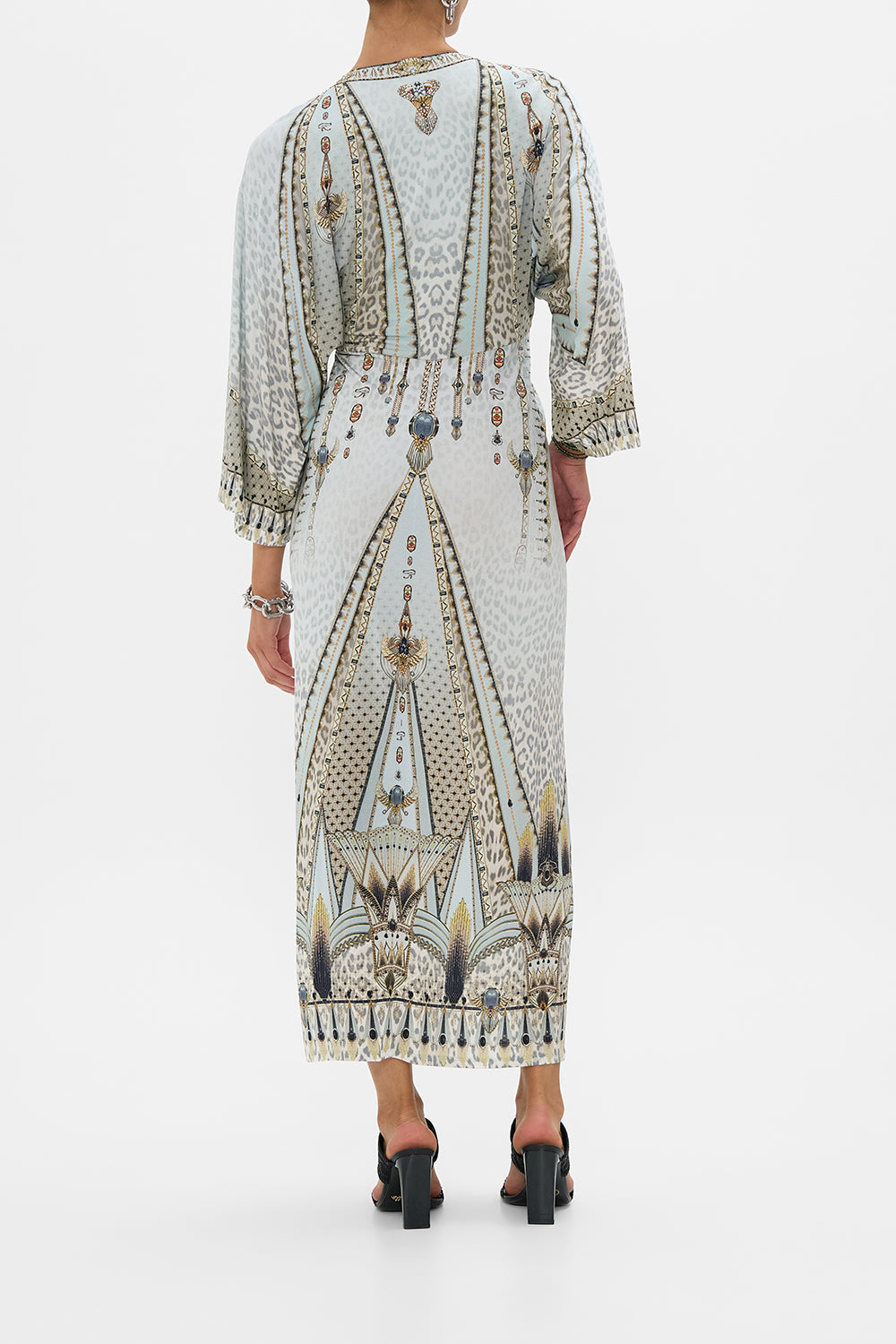 DRAPED JERSEY DRESS WITH HARDWARE SAHARA STARLET