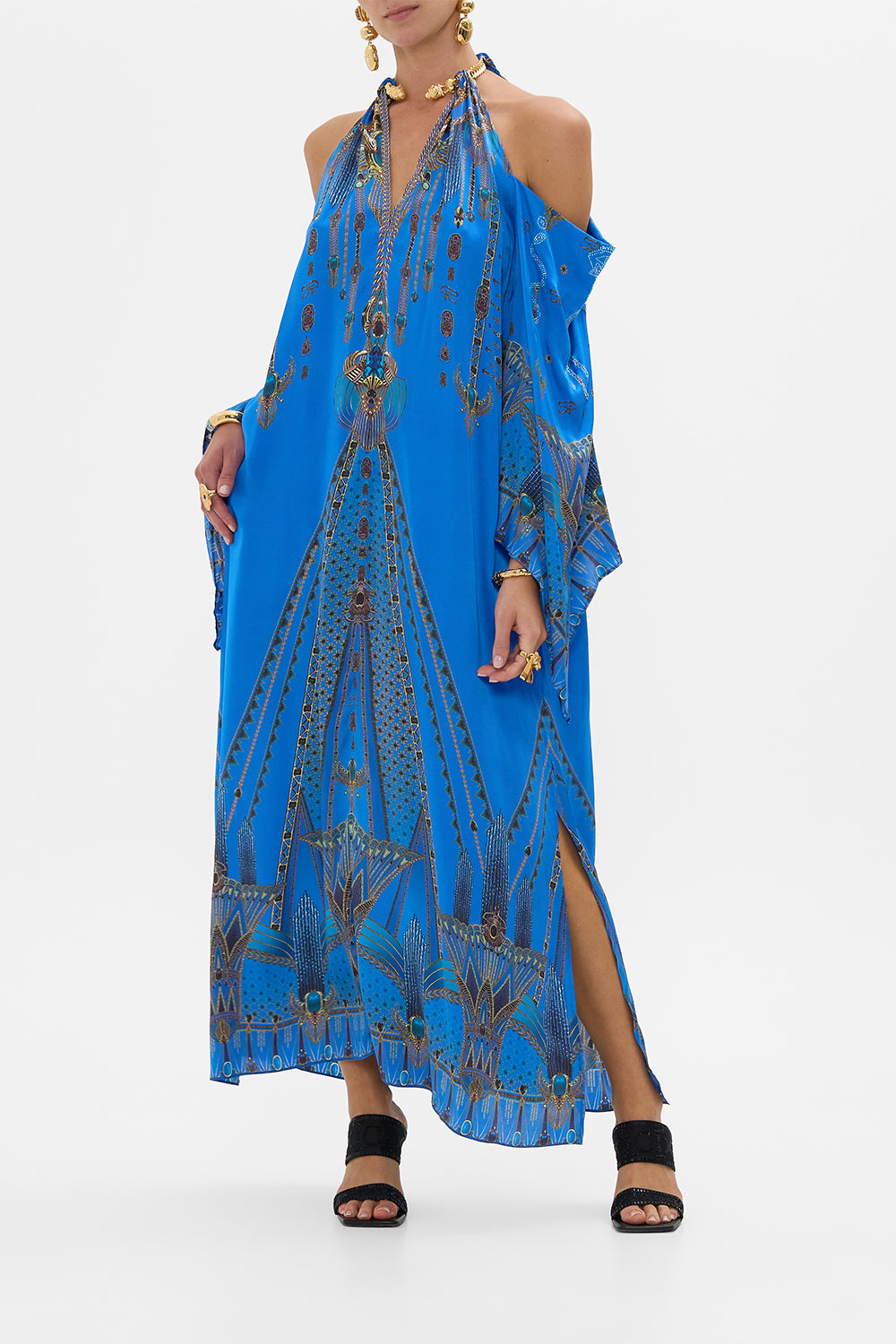 FLARED SLEEVE COLD SHOULDER LONG KAFTAN ARCHIVAL REVIVAL