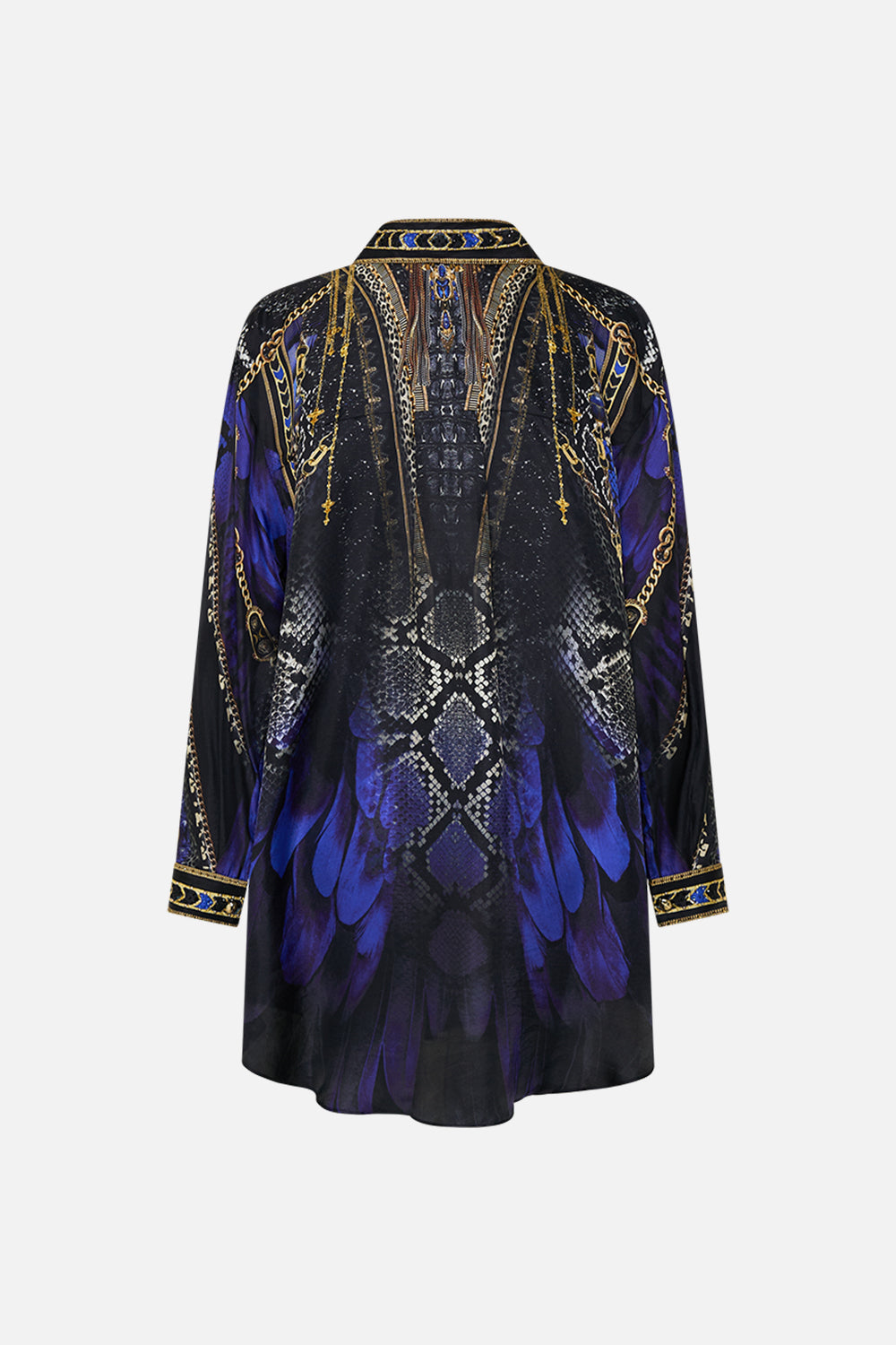 CAMILLA Shirt Tunic with Pockets in Other Side of the Oasis print.
