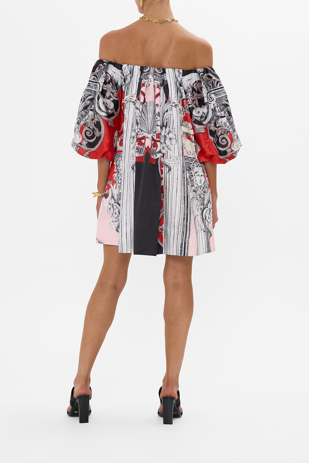 OFF SHOULDER PUFF DRESS MARK OF MEDUSA