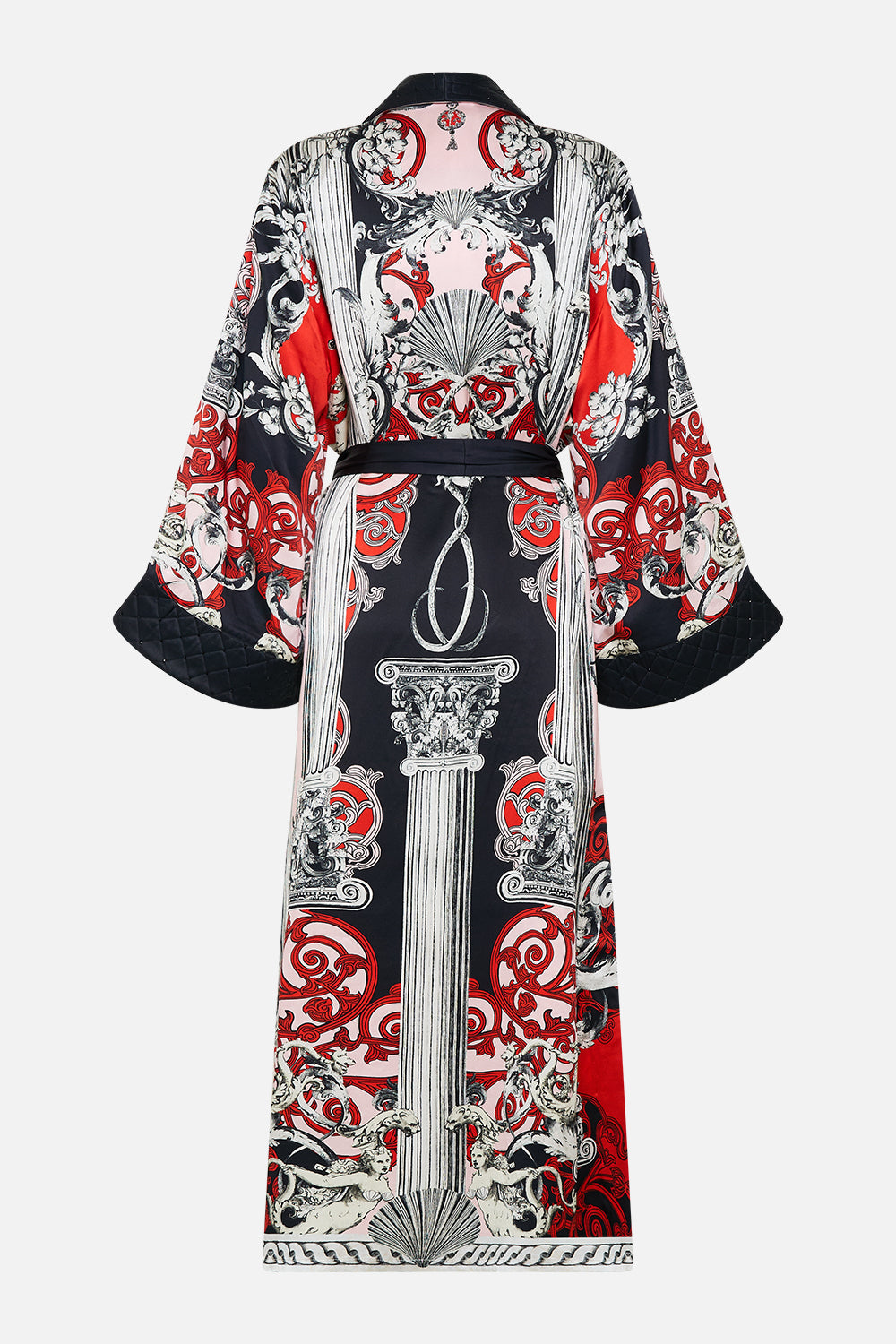 The CAMILLA LONG ROBE WITH FLARED SLEEVE MARK OF MEDUSA in our  print.