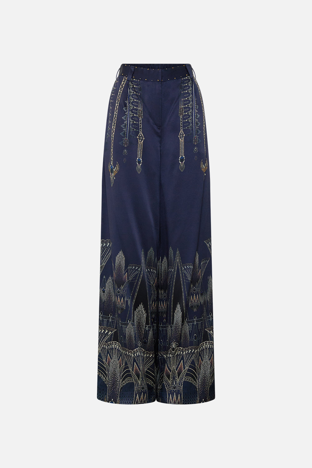 The CAMILLA WIDE LEG WAISTED PANT THE EGYPT EFFECT in our  print.