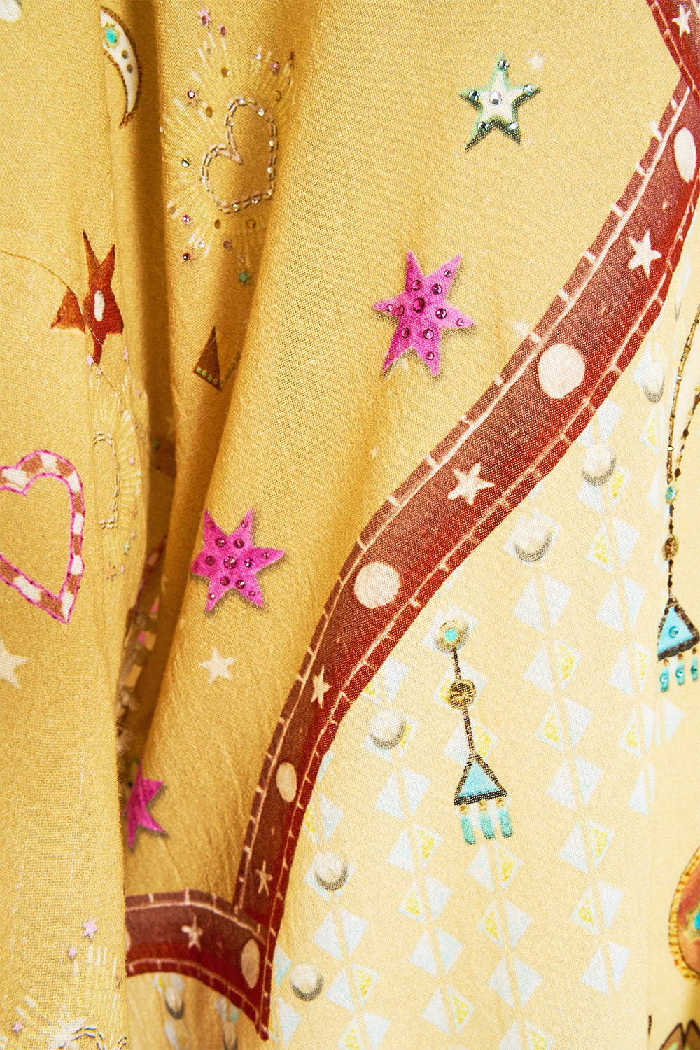 KNOT TRIMMED KAFTAN ASWAN ABSTRACT