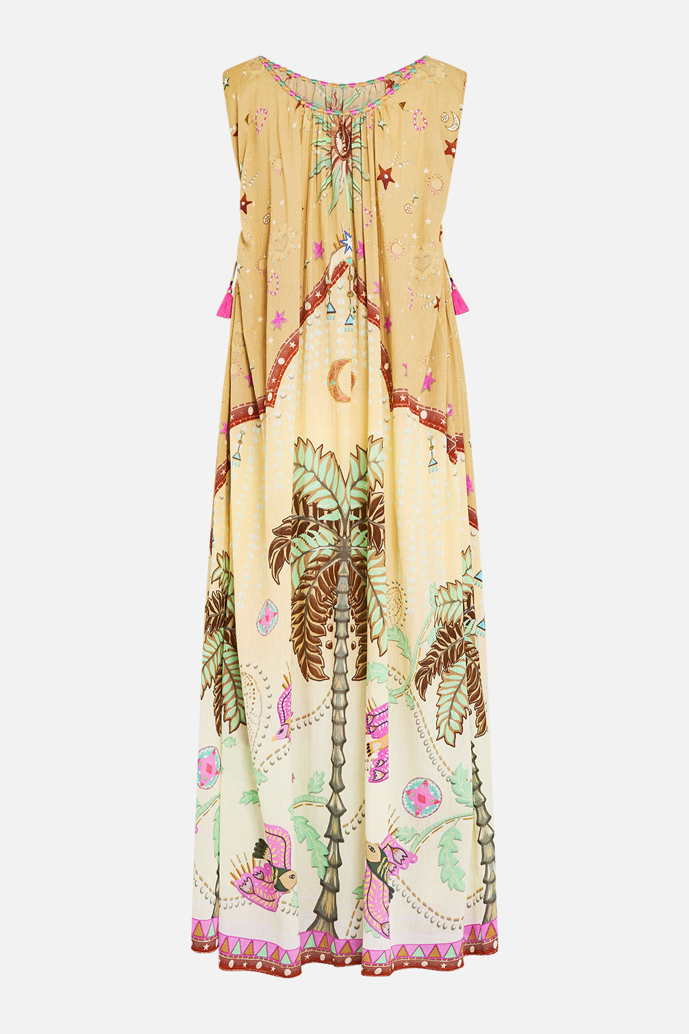 PANELLED TANK DRESS WITH CURVED HEM ASWAN ABSTRACT