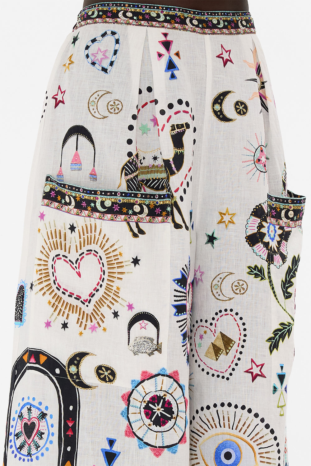 WIDE LEG TROUSER WITH FRONT POCKETS NUBIAN WONDERLAND