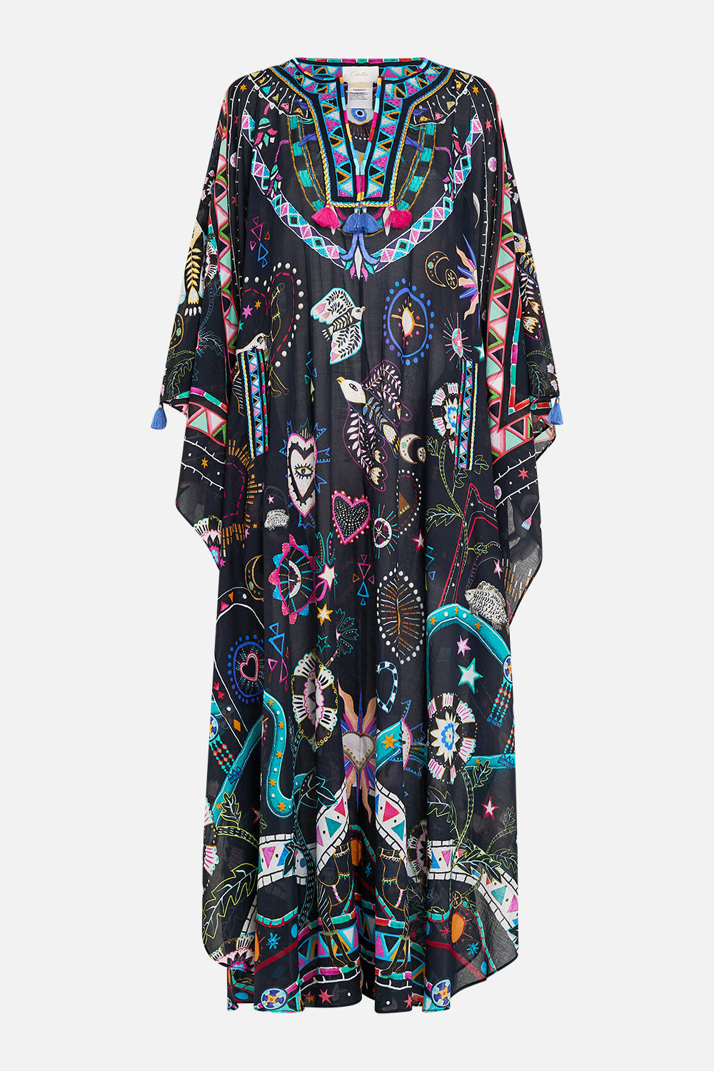 V NECK KAFTAN WITH FRONT WELT POCKETS NUBIAN NIGHTS