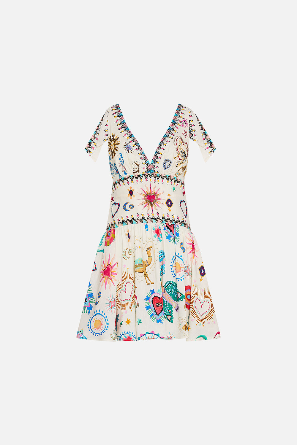 TIE SHOULDER SHORT DRESS LIVING IN COLOUR