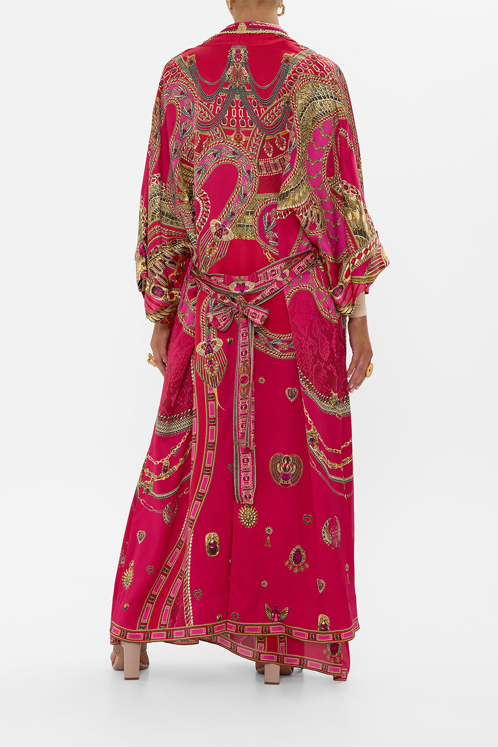 LONG ROBE WITH NARROW COLLAR KISSED BY A COBRA