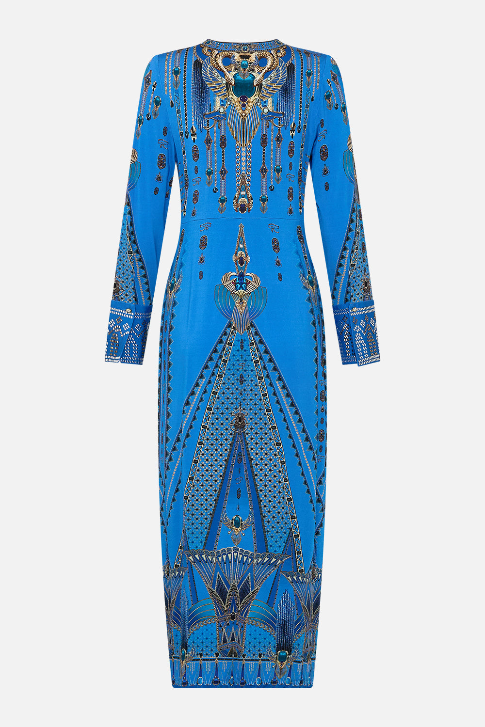 LONG V NECK TWIST FRONT JERSEY DRESS ARCHIVAL REVIVAL