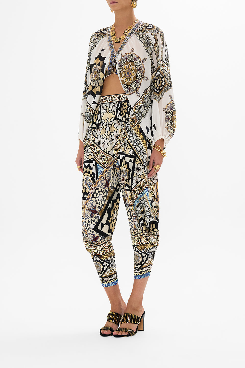 CAMILLA Jersey Drape Pant with Pocket in Make Me Your Mosaic Print