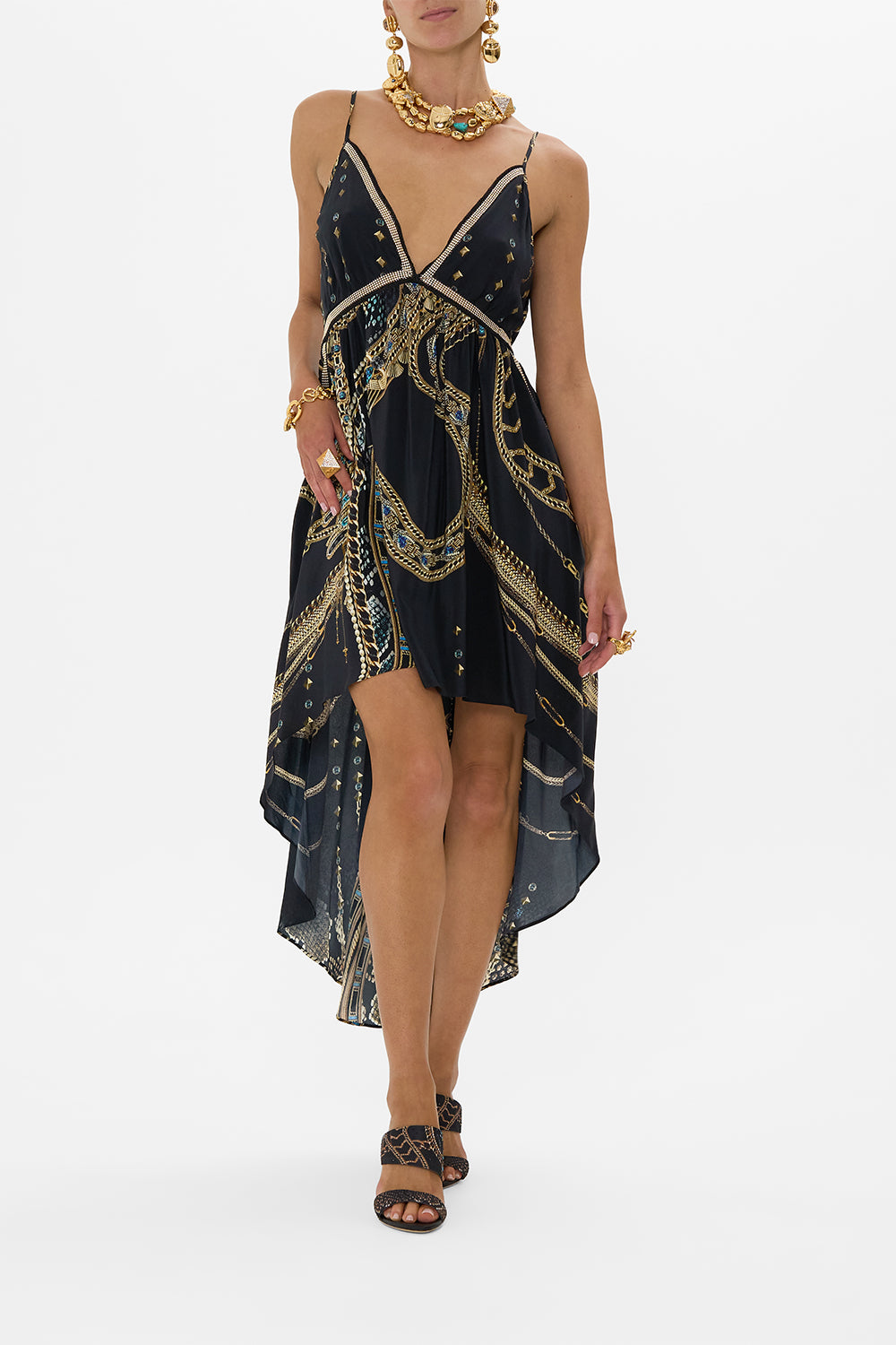 STRAPPY HIGH LOW DRESS WITH POCKETS CALL ME CLEOPATRA