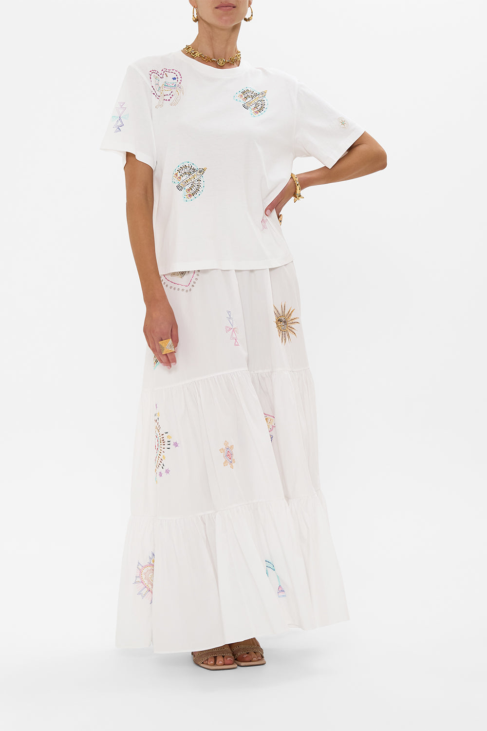 HIGH WAISTED TIERED SKIRT LIVING IN COLOUR