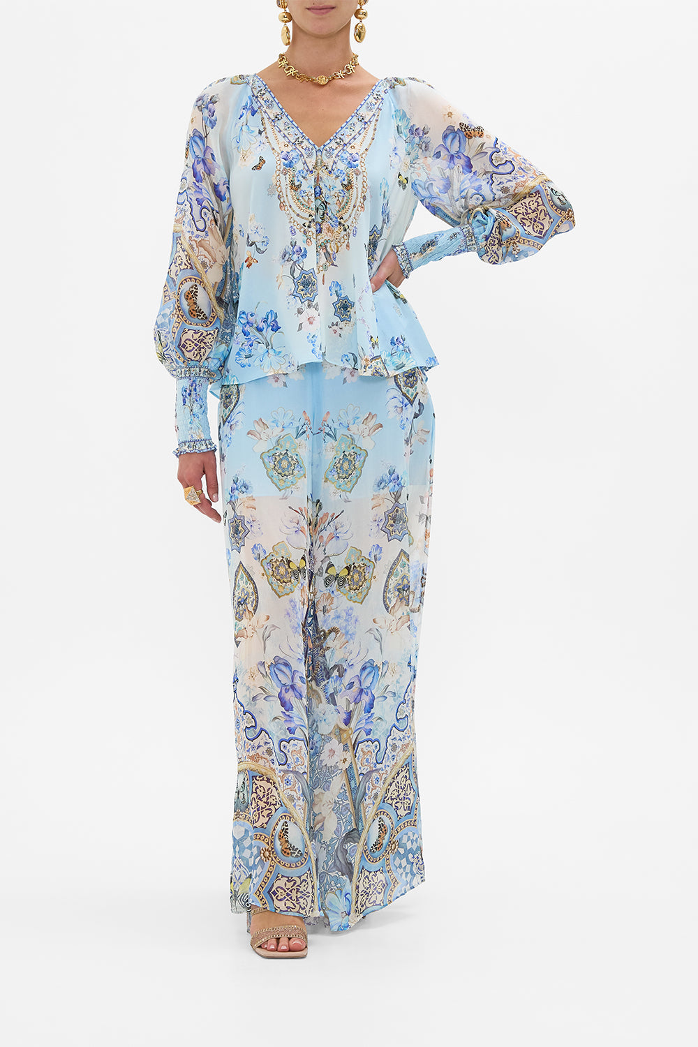 SHIRRED CUFF BLOUSE AL MANIAL PALACE MEMOIRS