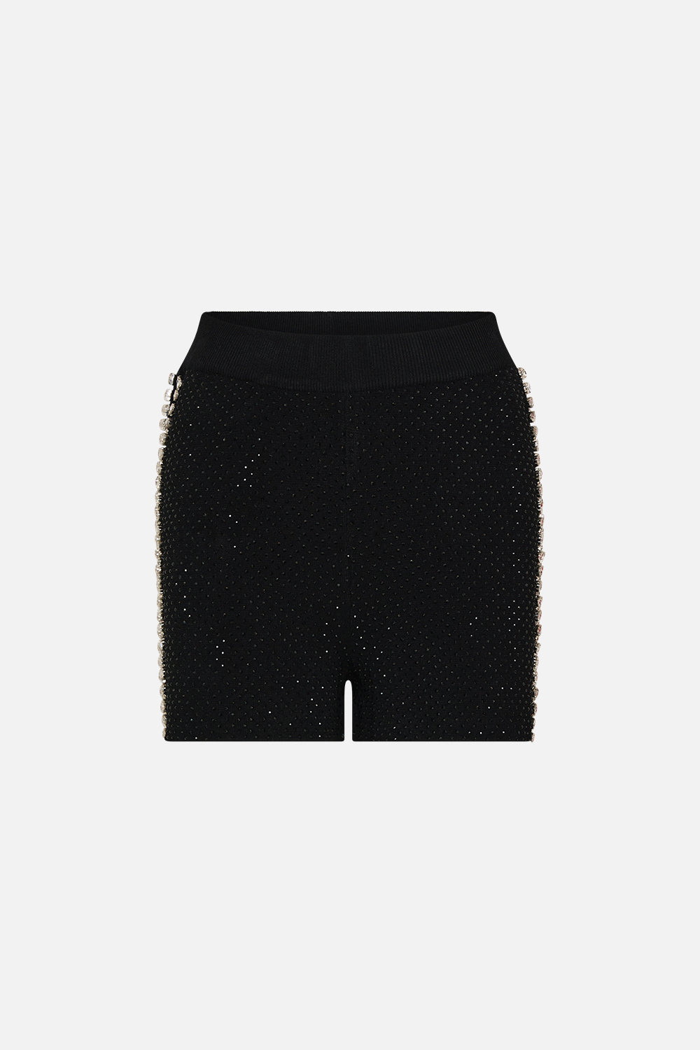 The CAMILLA KNIT SHORT MARK OF MEDUSA in our  print.