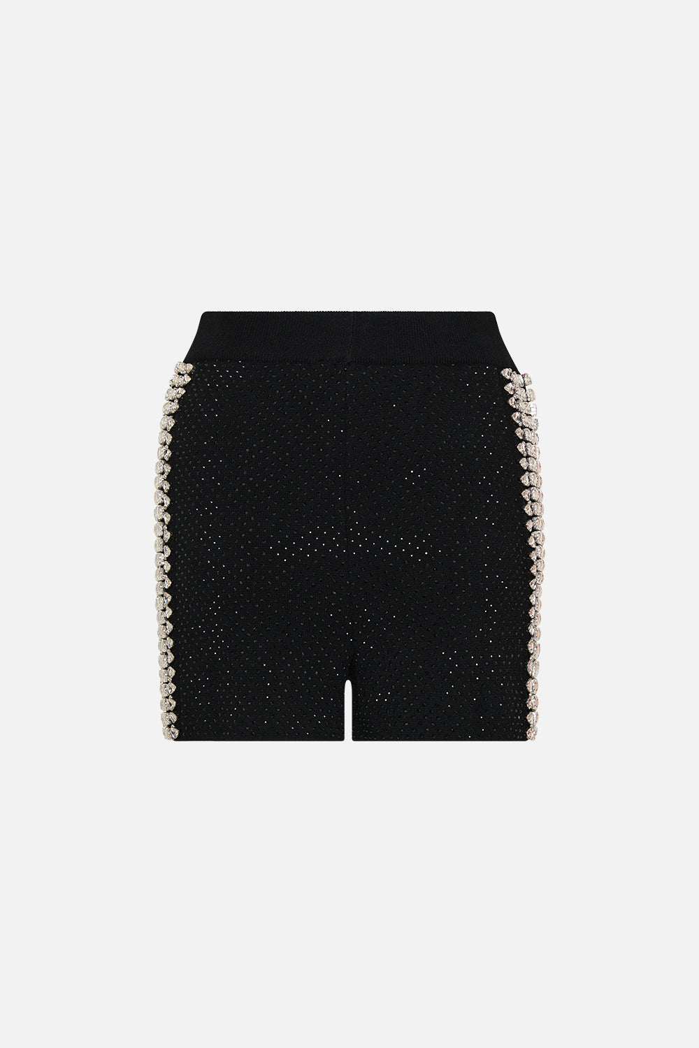 The CAMILLA KNIT SHORT MARK OF MEDUSA in our  print.