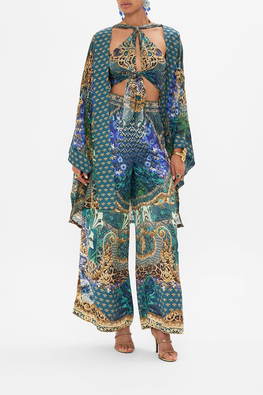 KIMONO WITH TIE BELT FAN DANCE