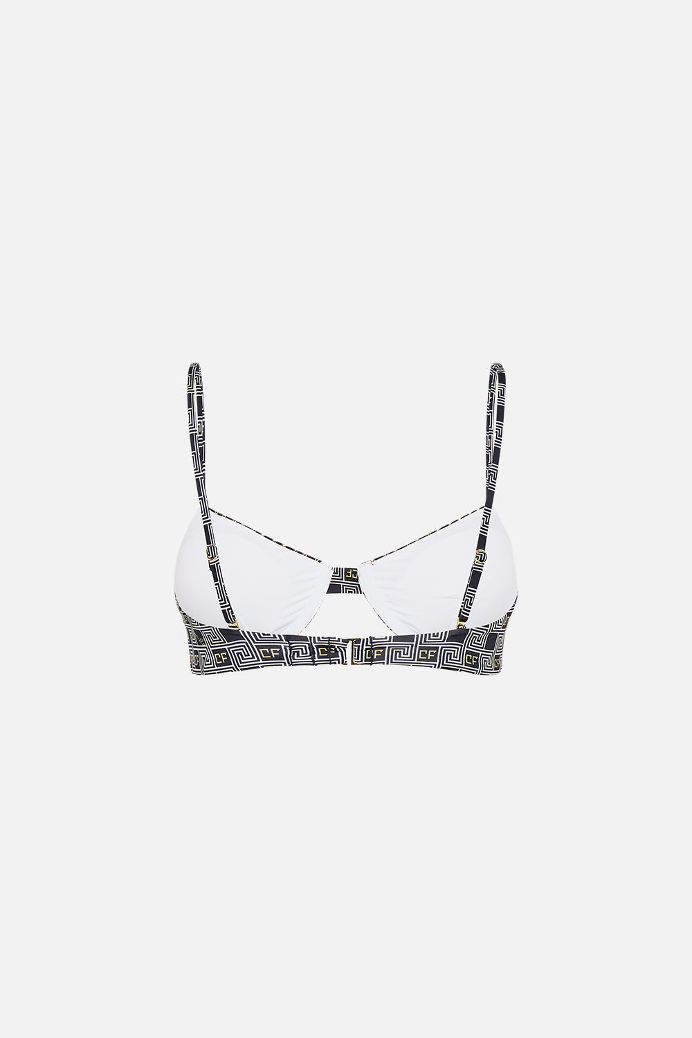 The CAMILLA UNDERWIRE BRA WITH CUT OUT AND TRIM TEMPLES OF DENDARA in our  print.