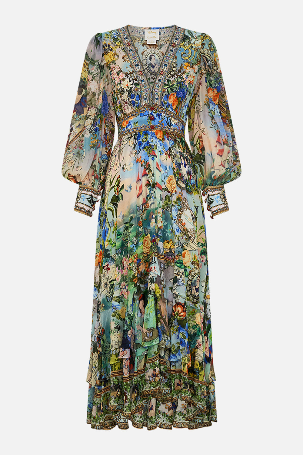 Disney CAMILLA silk maxi dress in The Kindest One of All print 