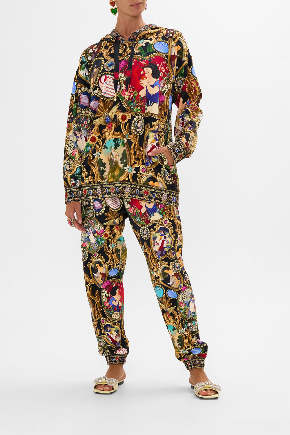 Disney CAMILLA jersey track pants in Happily Ever After print