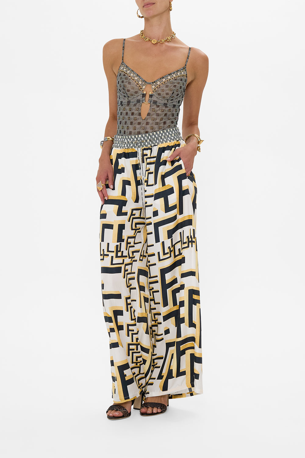 STRETCH MESH UNDERWIRE BODYSUIT TEMPLES OF DENDARA