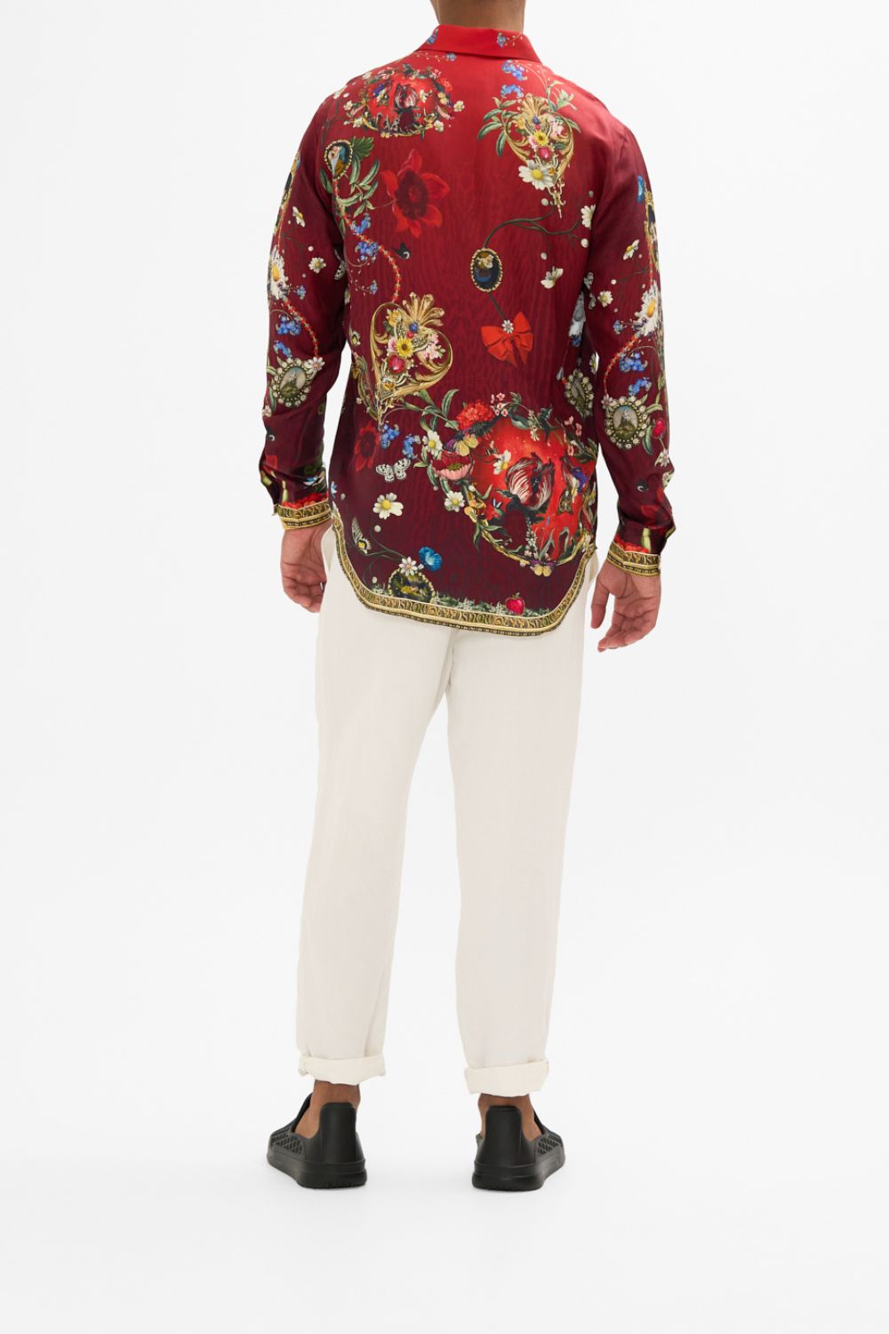 LONG SLEEVE HIDDEN PLACKET SHIRT JUST ONE BITE SNOW WHITE