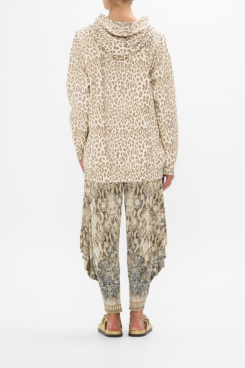 CAMILLA Silk Band Oversized Hoodie with Pockets in The Throne Room print