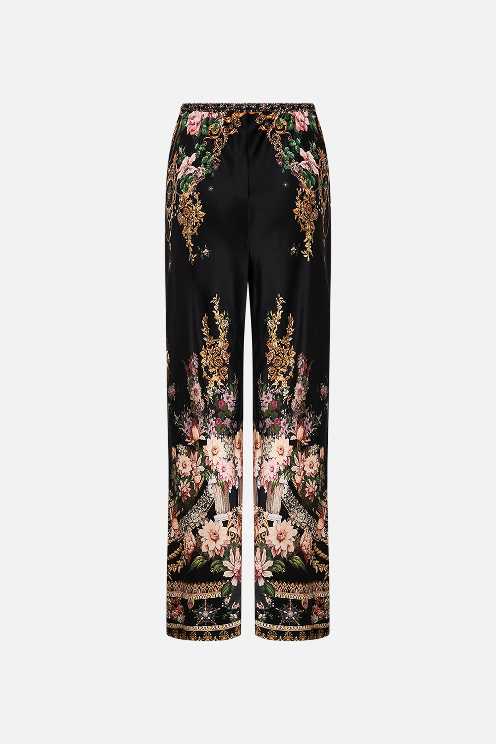 The CAMILLA BIAS CUT DRAWSTRING PANT DYNASTY DAZE in our  print.