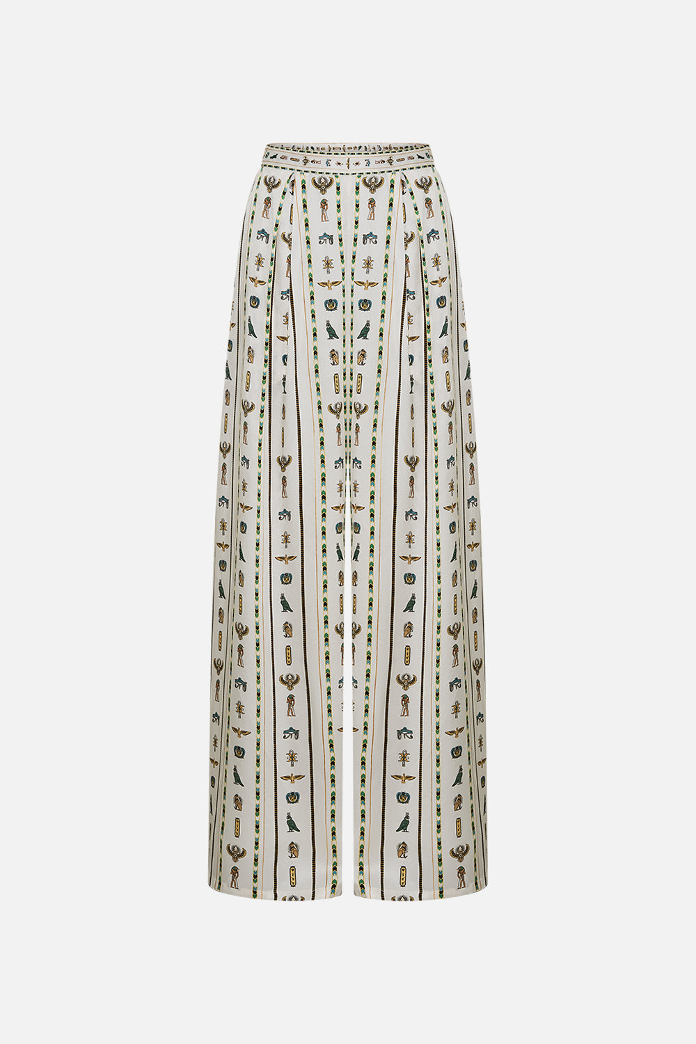 The CAMILLA TUCK FRONT PANT VALLEY OF THE QUEENS in our  print.