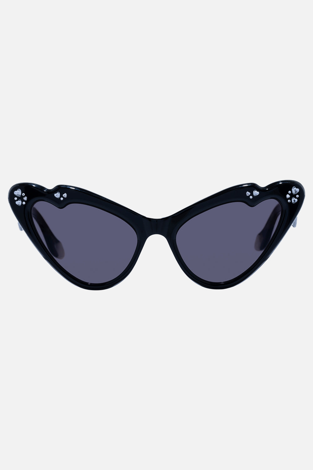 The CAMILLA FLUTTERBY SUNGLASSES SOLID BLACK in our  print.