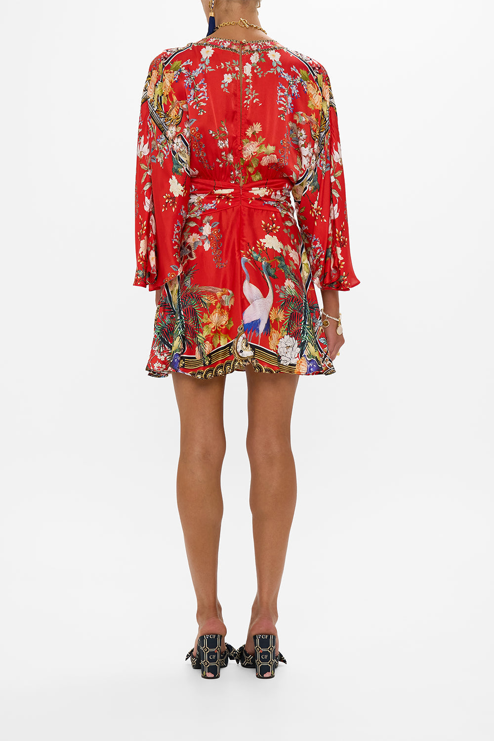 KIMONO SLEEVE MINI DRESS LISBOA LUXE