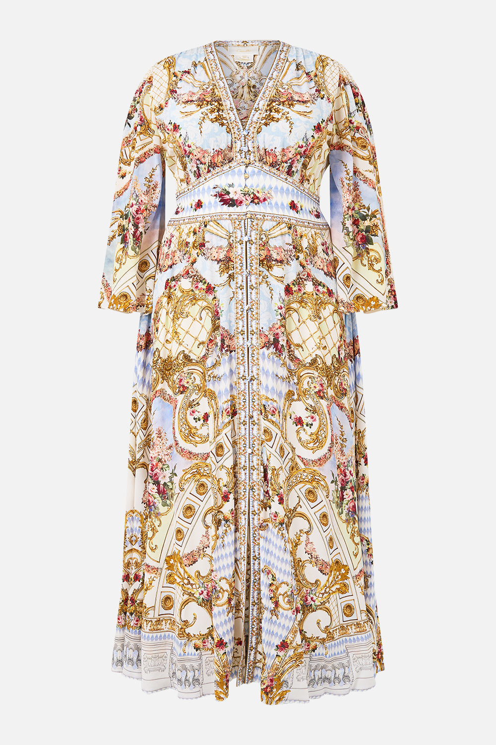 KIMONO SLEEVE DRESS WITH SHIRRING DETAIL THRONE GAMES