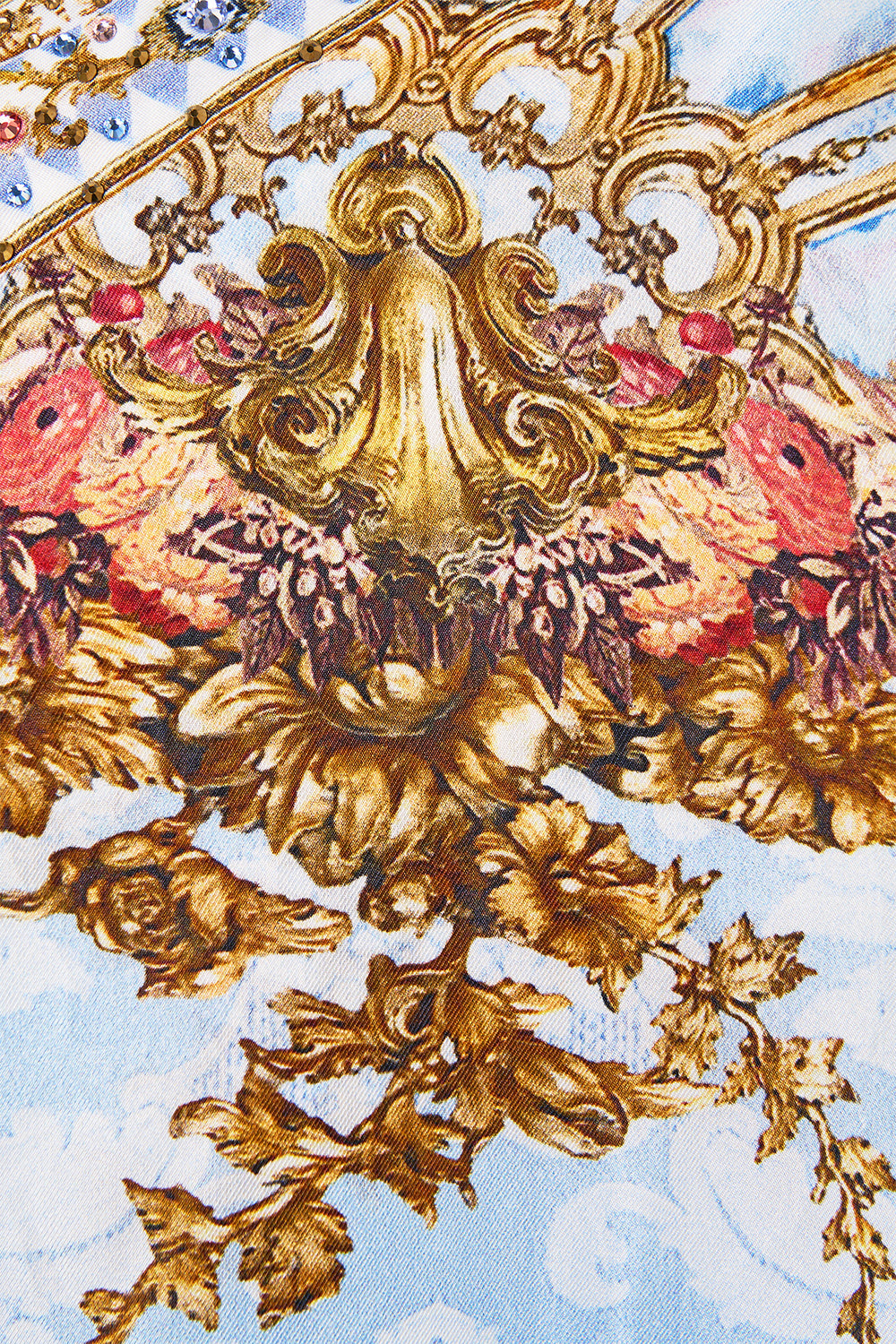 The CAMILLA TIE ONE SHOULDER SHORT DRESS THRONE GAMES in our  print.