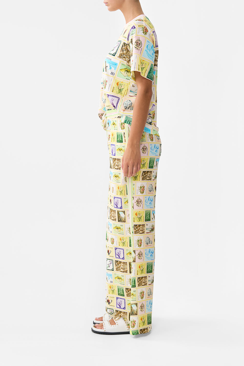 The CAMILLA LOUNGE PANT WITH LOVE FROM LISBON in our  print.