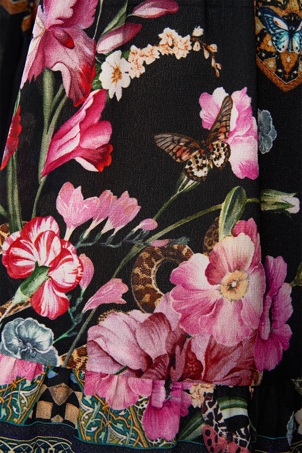 GATHERED BUST TIERED MINI DRESS MIDNIGHT IN MONSERRATE