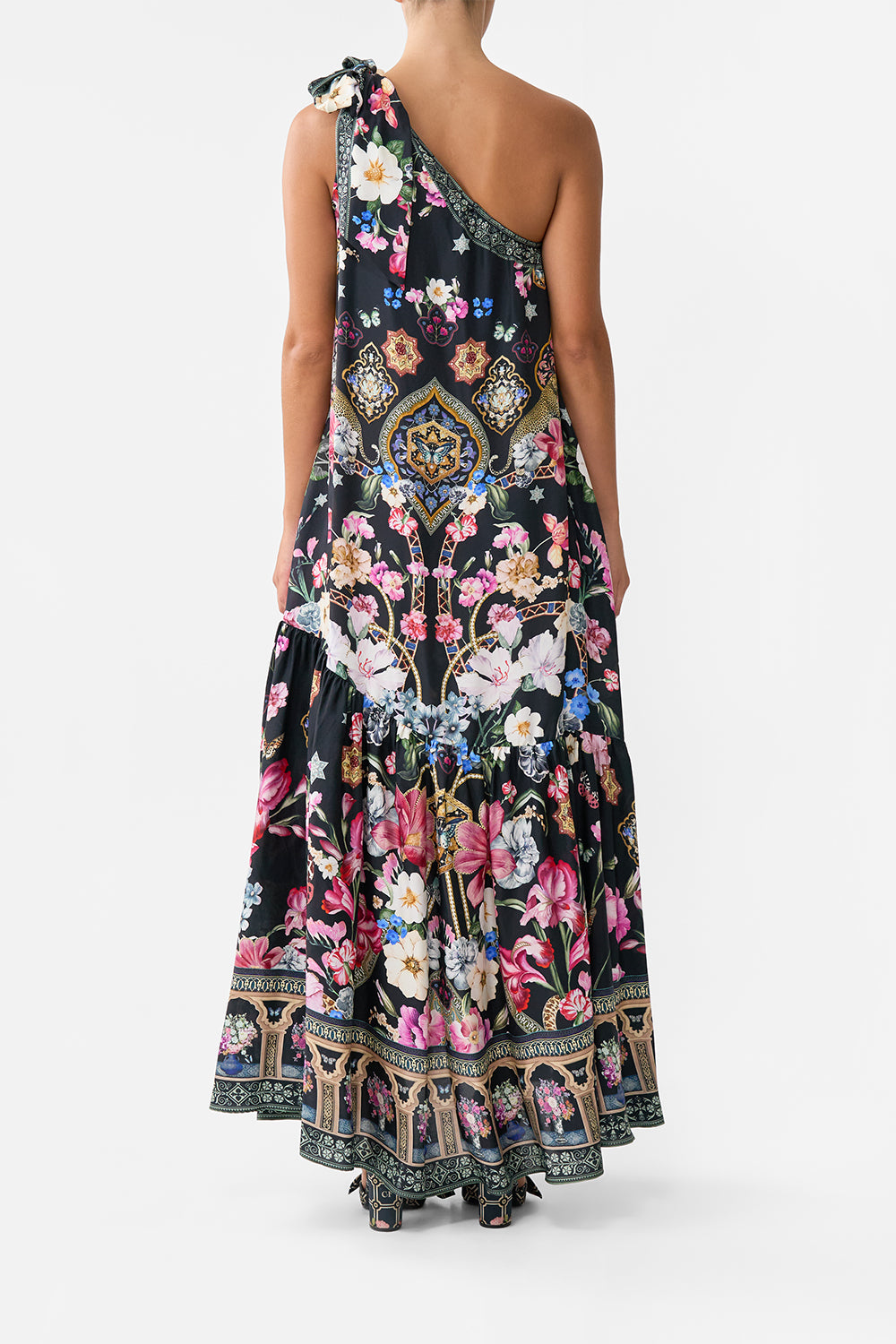 TIE ONE SHOULDER DRESS MIDNIGHT IN MONSERRATE