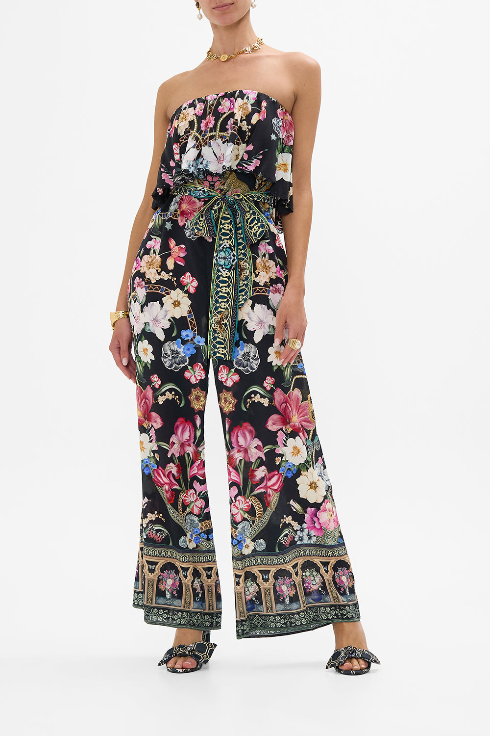 STRAPLESS JUMPSUIT WITH FRILL MIDNIGHT IN MONSERRATE