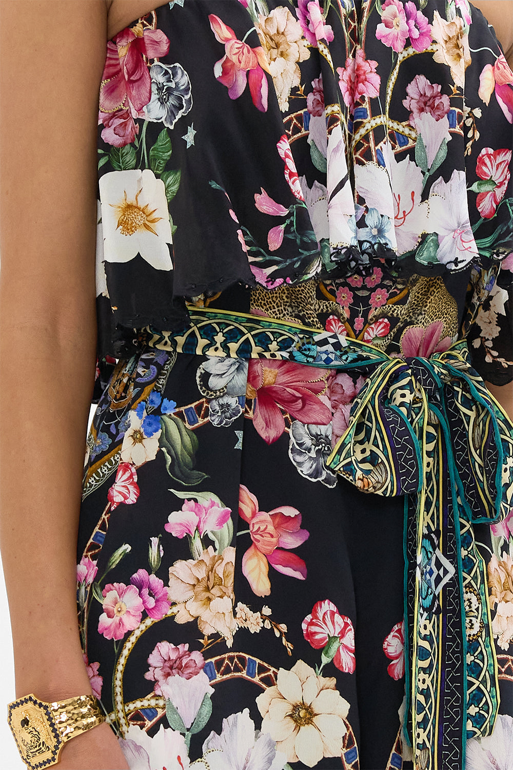 STRAPLESS JUMPSUIT WITH FRILL MIDNIGHT IN MONSERRATE