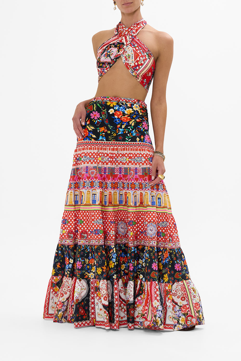 JERSEY SPLICED TIERED SKIRT FOLK FABULOUS
