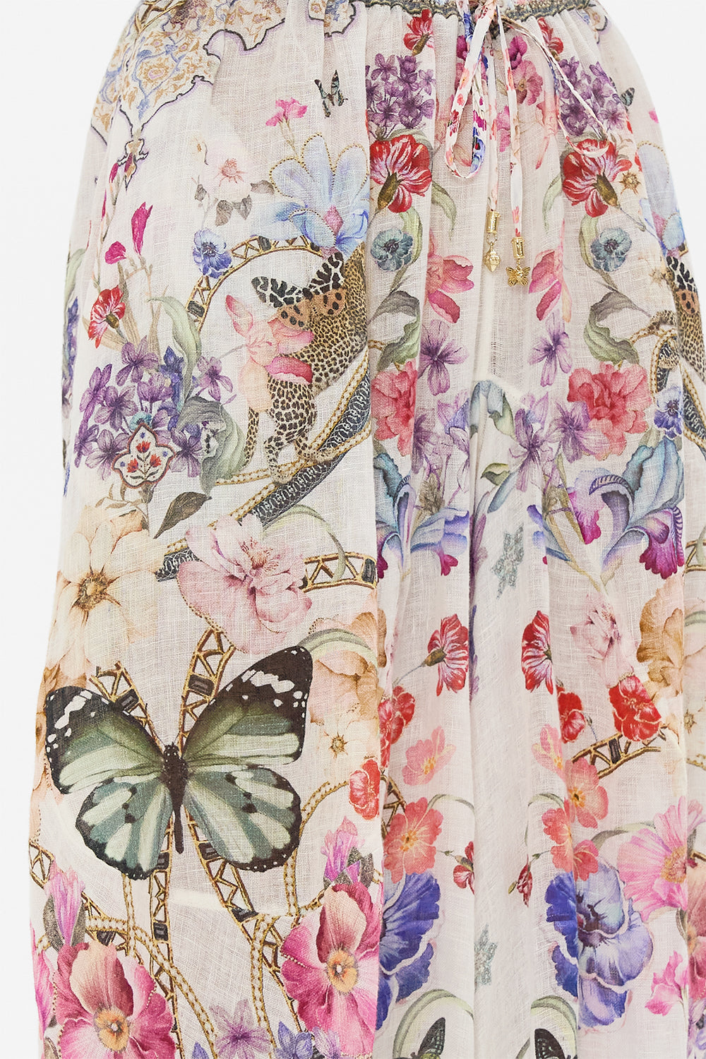 The CAMILLA PANELLED HAREM PANT WITH TIE WAIST MONSERRATE MAGIC in our  print.