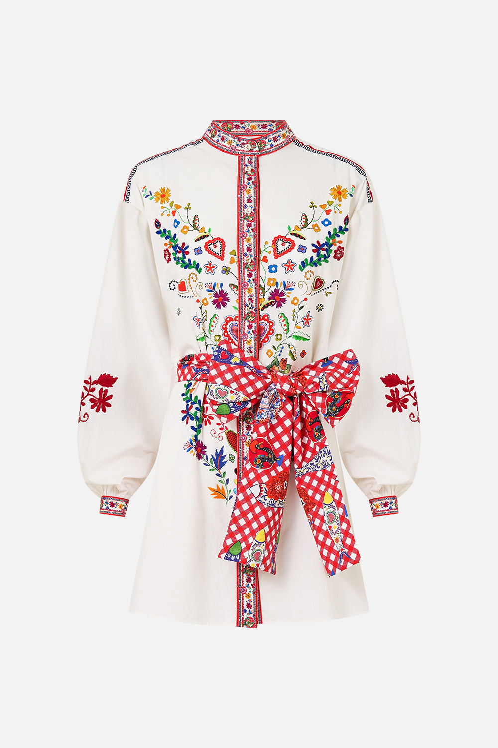 WAIST TIE BUTTON THROUGH SHIRT FAITH, LUCK & JUSTICE