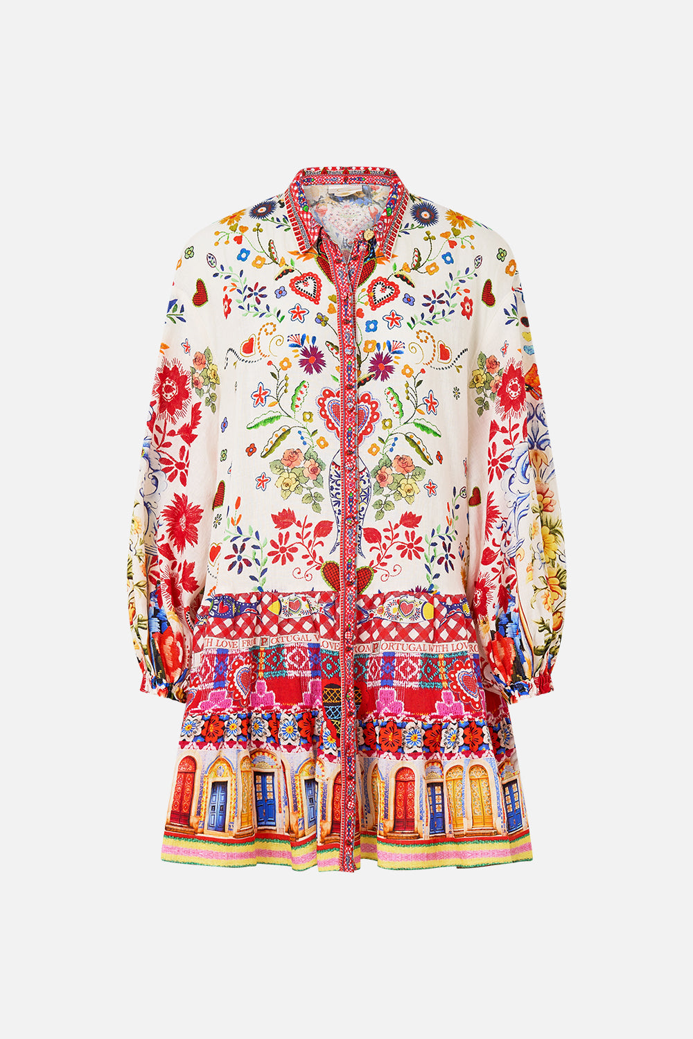 LONG SLEEVE TIERED SHORT DRESS FAITH, LUCK & JUSTICE