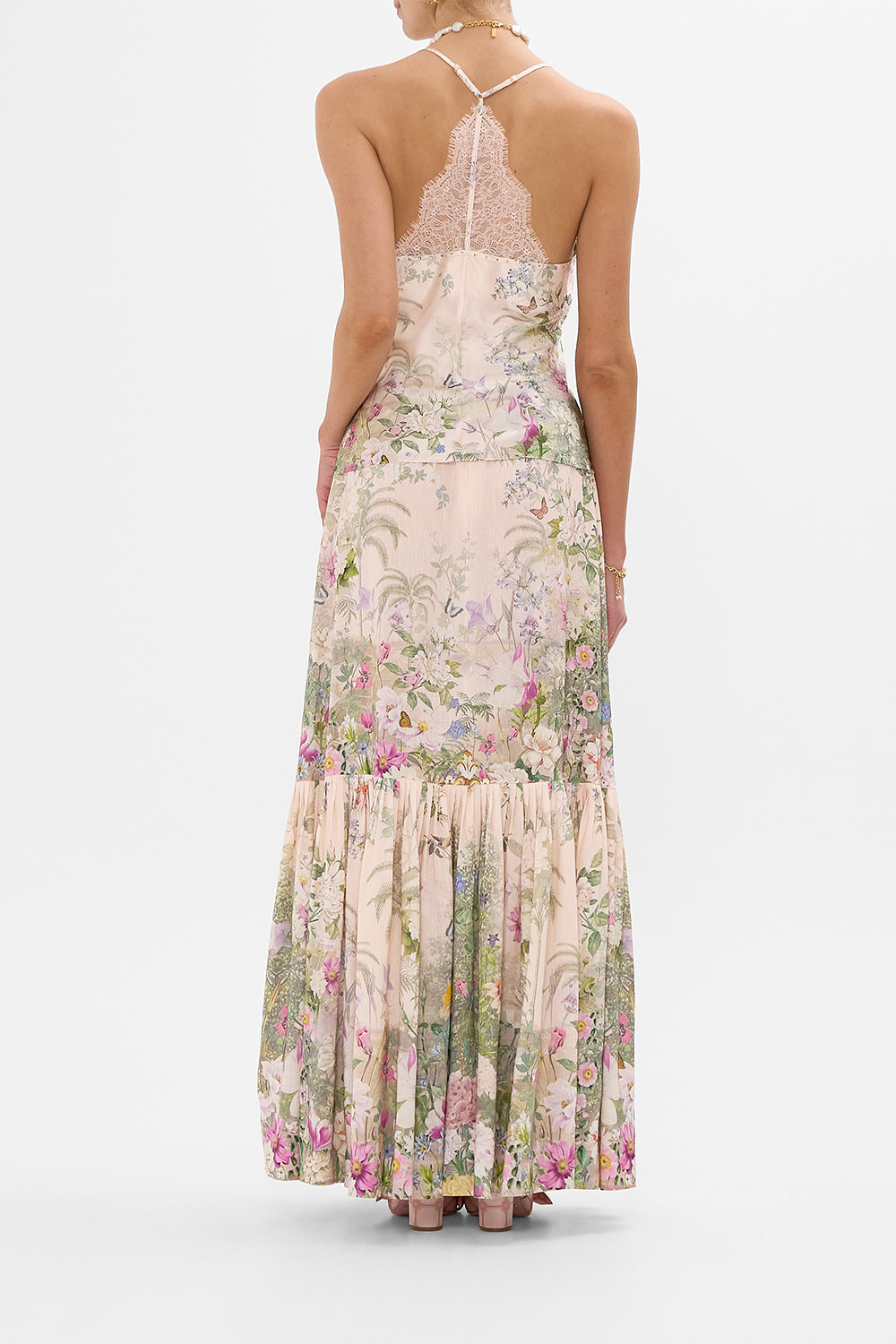 The CAMILLA SKIRT WITH DEEP HEM FRILL AND BELT PALACIO PLAYGROUND in our  print.