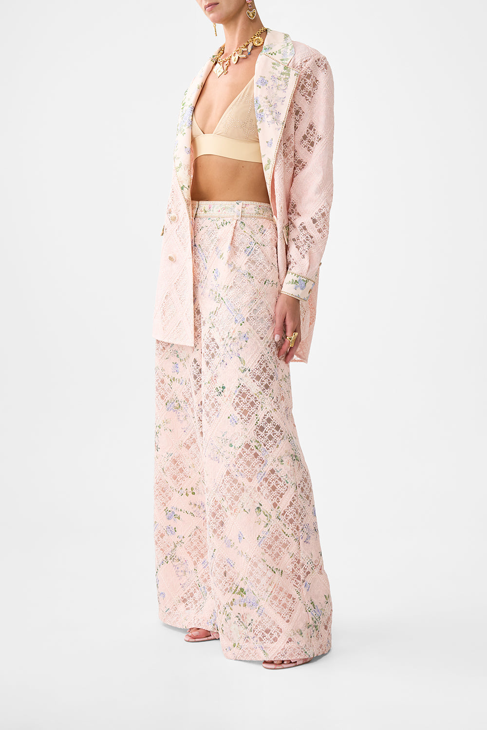 The CAMILLA WIDE LEG WAISTED PANT PALACIO PLAYGROUND in our  print.